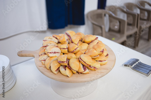 tray with stuffed sandwiches