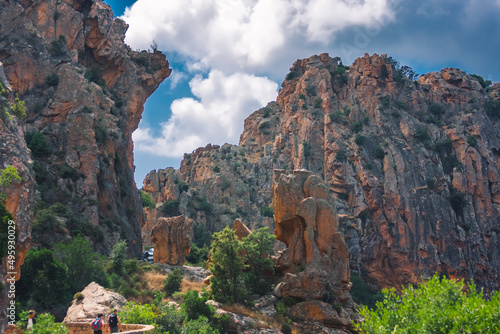 Ota, France, 20 June 2010: Spelunca Gorge trail, Corsica, France