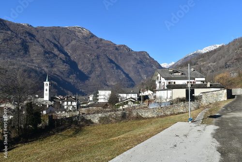 View of village of Locana, Turin, Italy