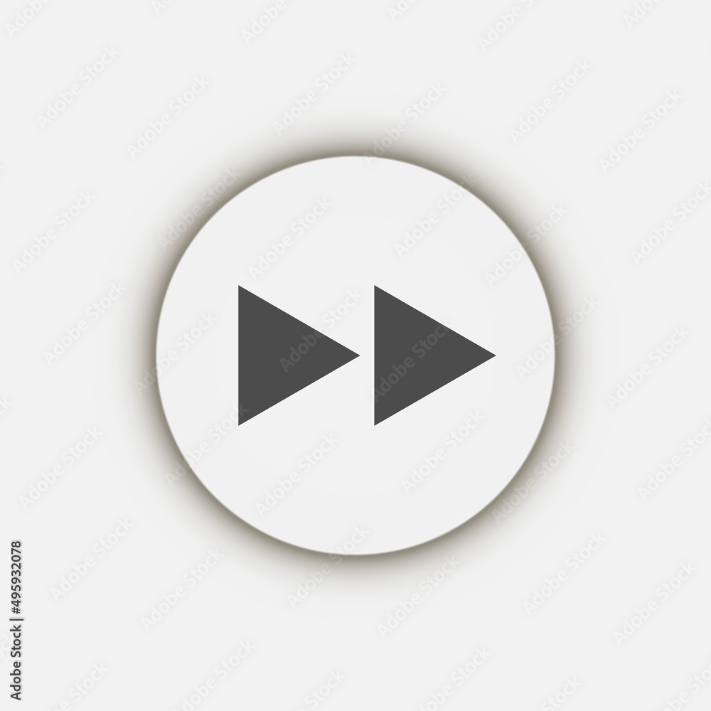 Grey flat symbol rewind button, flat design style Grey flat symbol rewind button, flat design style
