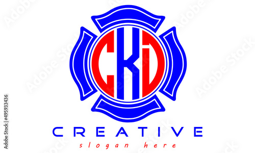CKD three letters circle monogram initial geometric curves logo design