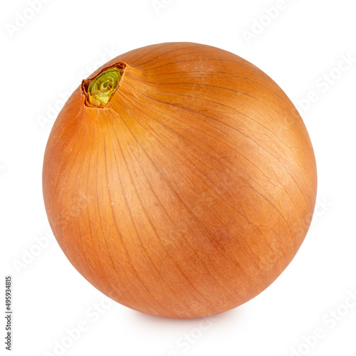фотографія Sweet onion bulb in whole isolated on white background with clipping path, cutout