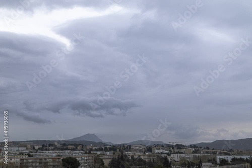 Wallpaper Mural Sainte Victoire mountain in the light of a cloudy spring morning Torontodigital.ca