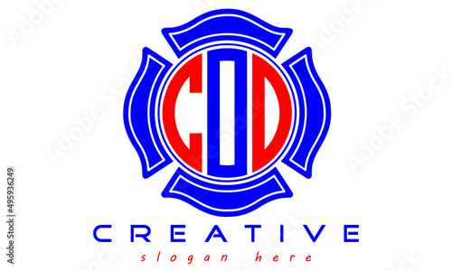 COO three letters circle monogram initial geometric curves logo design