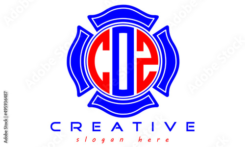 COZ three letters circle monogram initial geometric curves logo design