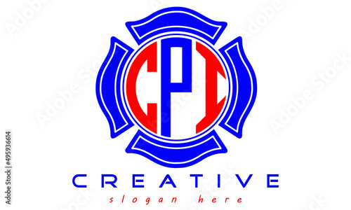 CPI three letters circle monogram initial geometric curves logo design