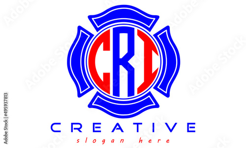 CRI three letters circle monogram initial geometric curves logo design
