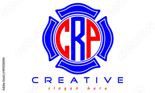 CRP three letters circle monogram initial geometric curves logo design