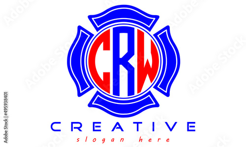 CRW three letters circle monogram initial geometric curves logo design photo