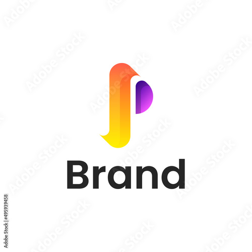 Initial Letter P gradient color Logo. Free Download Initial Letter P gradient color Logo. - GFXLoad