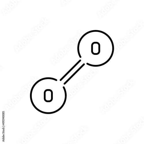 Oxygen formule color line icon. Pictogram for web page
