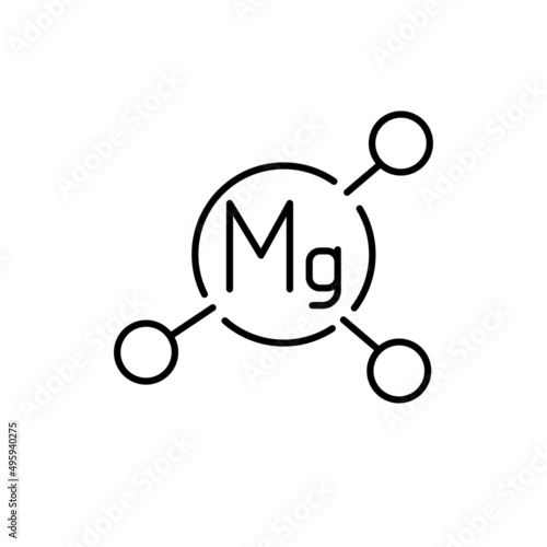 Magnesium formule color line icon. Pictogram for web page