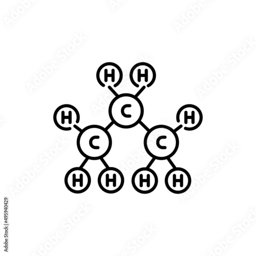 Propane formule color line icon. Pictogram for web page
