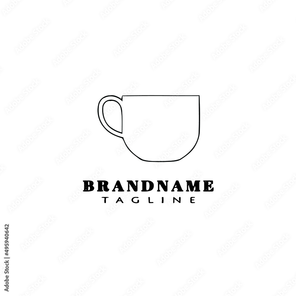 cup cartoon logo design template icon black isolated vector illustration cup cartoon logo design template icon black isolated vector illustration