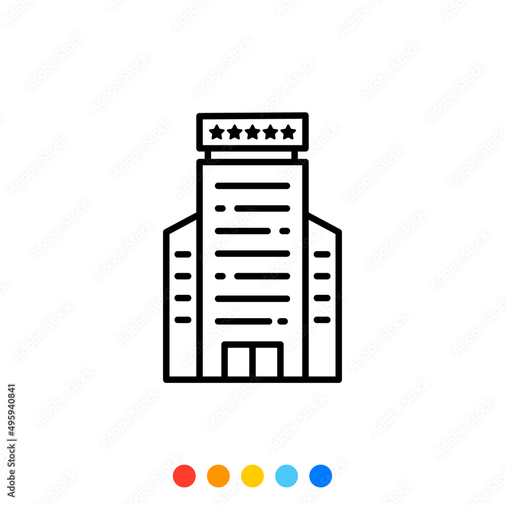 Five star hotel icon, Vector and Illustration. Five star hotel icon, Vector and Illustration.