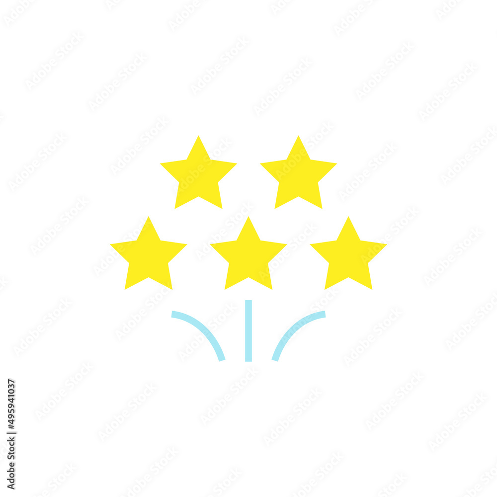 Fototapeta premium Five star flat element design, Vector and Illustration.