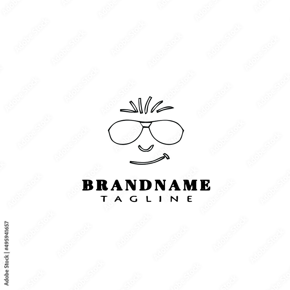 Fototapeta premium hipster style logo cartoon icon design template black isolated vector
