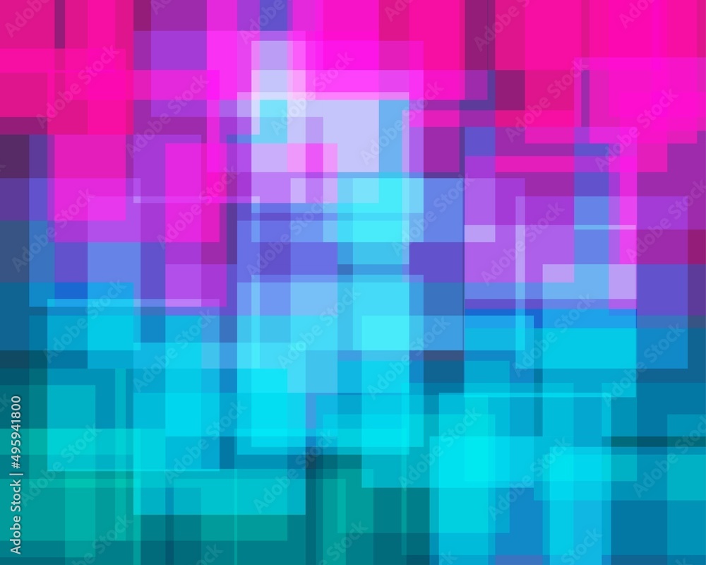 Abstract rainbow square light neon pixel background