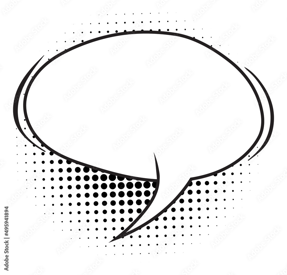 Speech bubble in retro comic book style. Black ink balloon Speech bubble in retro comic book style. Black ink balloon