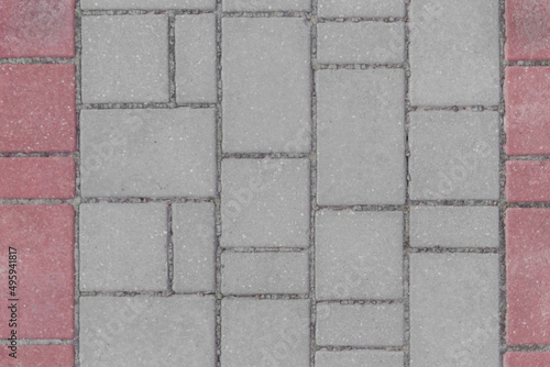 Wallpaper Mural Gray sidewalk tile street stone city road abstract urban pattern color red or pink design texture paving background Torontodigital.ca