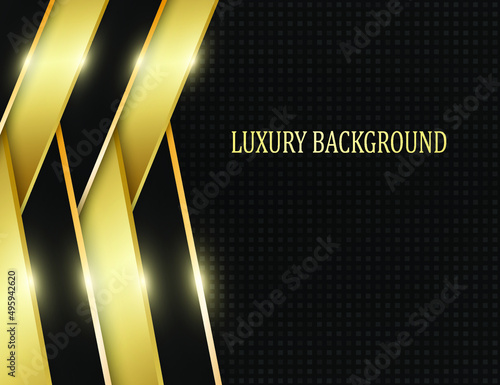 Black and gold luxury background. Vector illustration.