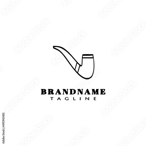 tobacco pipe logo cartoon icon vector illustration