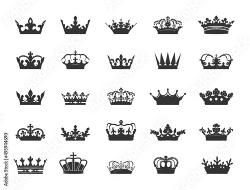 Cet Crown Icons. Vector Illustration..