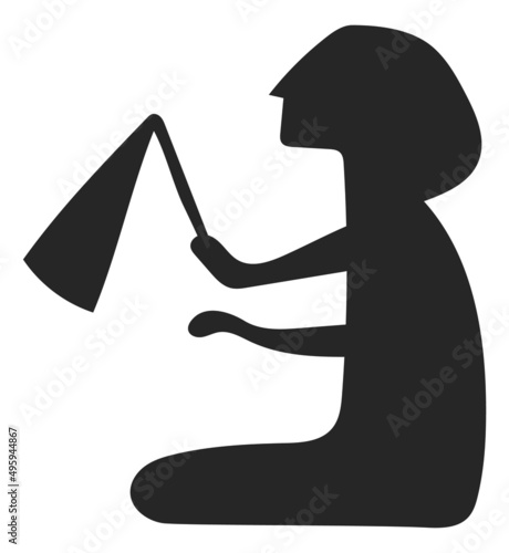 Pharaoh symbol. Ancient egyptian king black icon