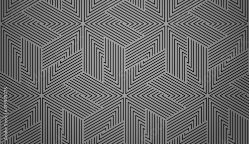 Abstract geometric pattern with stripes  lines. Seamless vector background. Black and gray ornament. Simple lattice graphic design