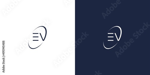 Modern and elegant EV letter initials logo design