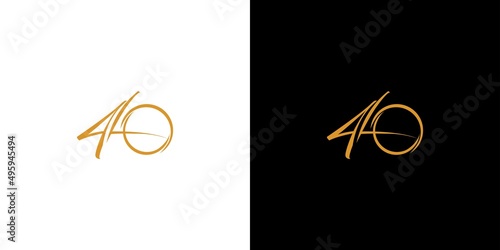 Modern and elegant number 40 logo design photo