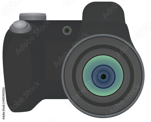 Photographic optical camera. vector illustration