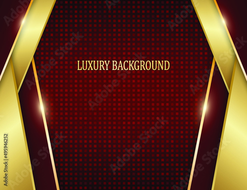 Red and gold luxury background. Vector illustration.