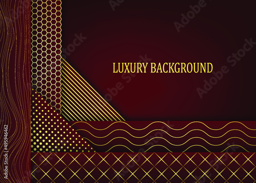 Red and gold luxury background. Vector illustration.