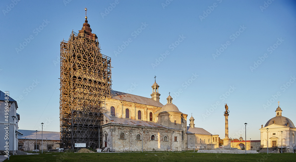 Reconstruction of dominican monastery in Pidkamin village, landmarks of Lviv region, Ukraine historical herritage
