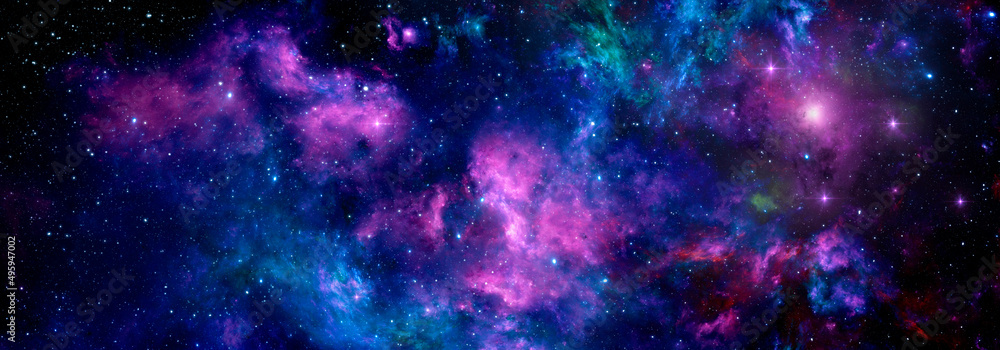 Colorful cosmic background with stars and nebulae
