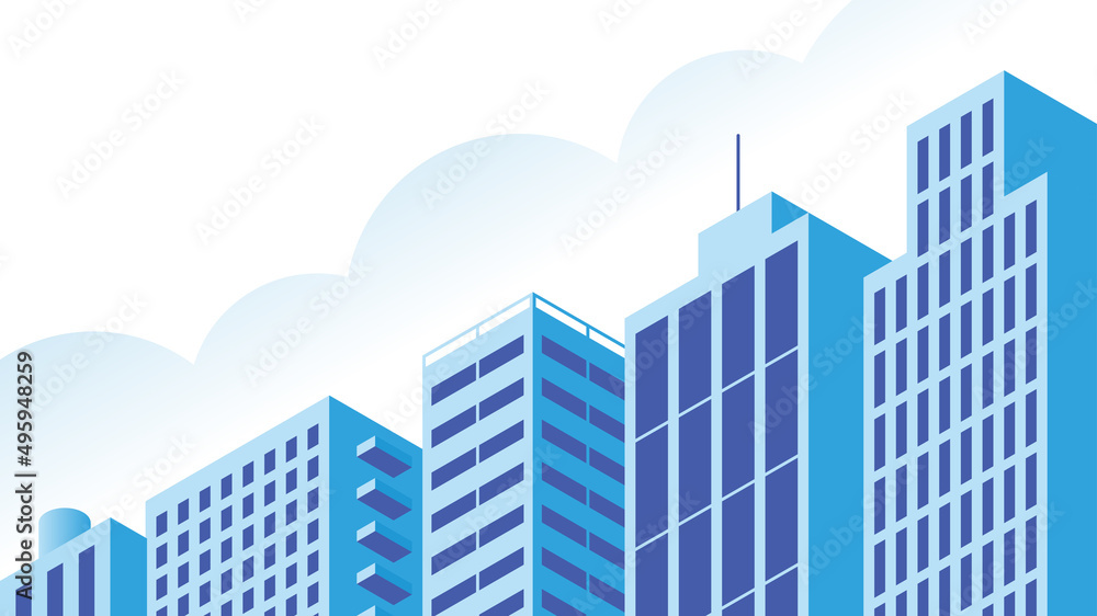City Buildings Facades Illustration City Buildings Facades Illustration