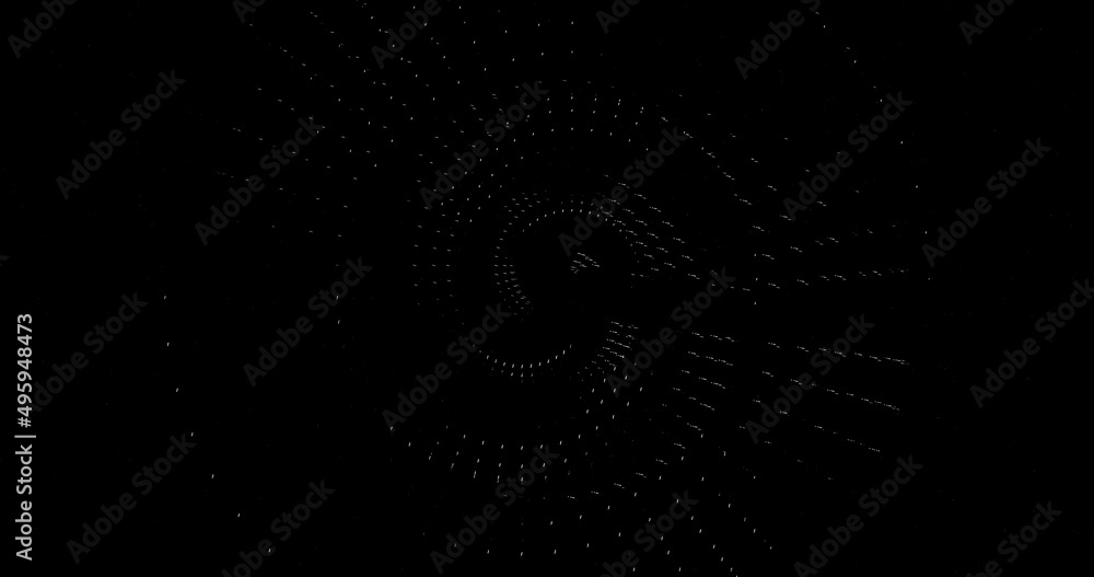 Render with a composition of a spiral of light dots on a black background Render with a composition of a spiral of light dots on a black background