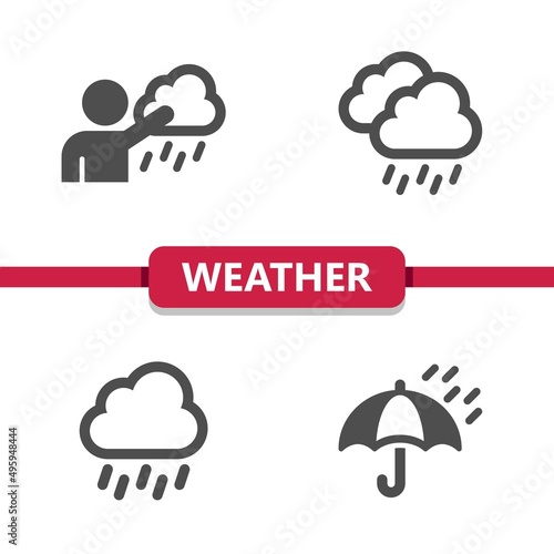 Weather Icons - Forecast, Weatherman, Cloud, Rain, Raining, Umbrella
