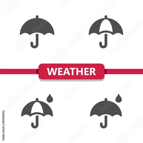 Weather Icons - Umbrella, Rain, Raining