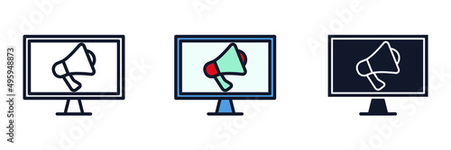 advertising icon symbol template for graphic and web design collection logo vector illustration