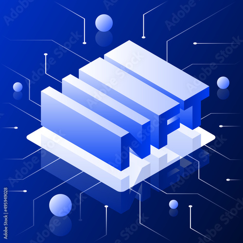 NFT Isometric Concept Illustration