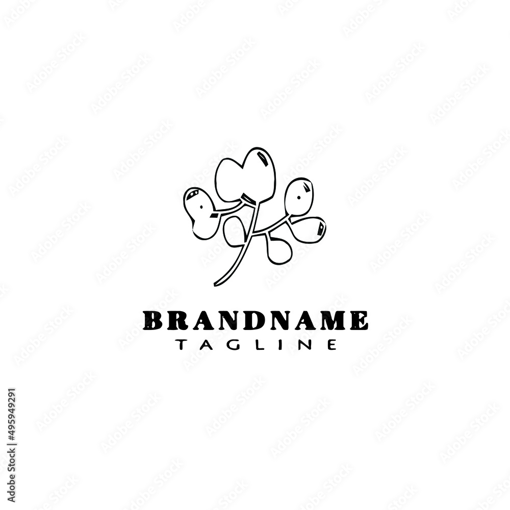 Fototapeta premium leaf logo cartoon icon design template black isolated vector illustration