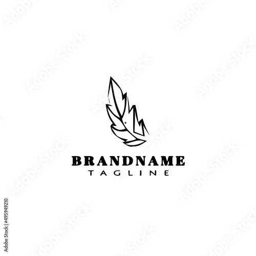 leaf logo cartoon icon design template black isolated vector illustration