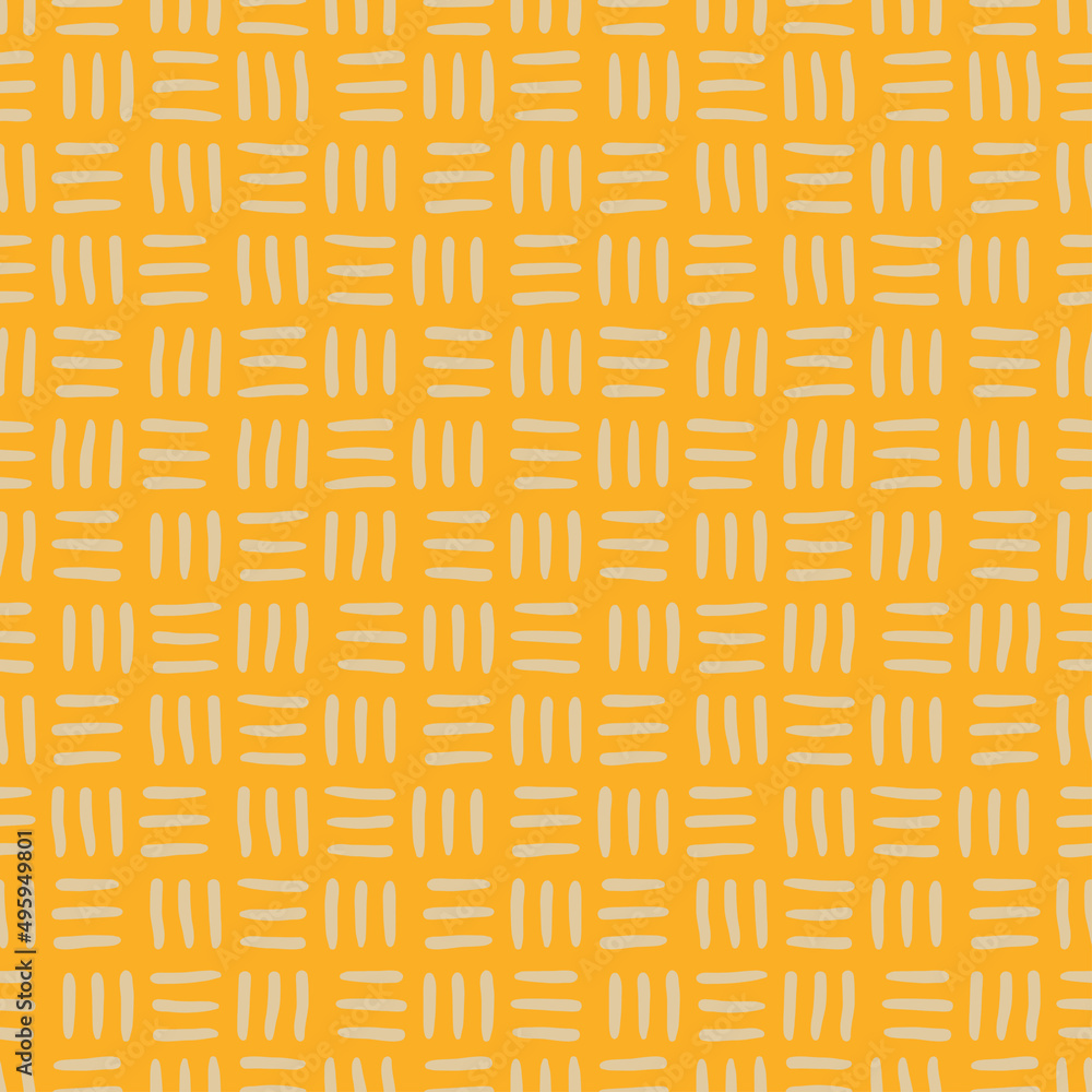 Woven design seamless pattern with orange background. Woven design seamless pattern with orange background.
