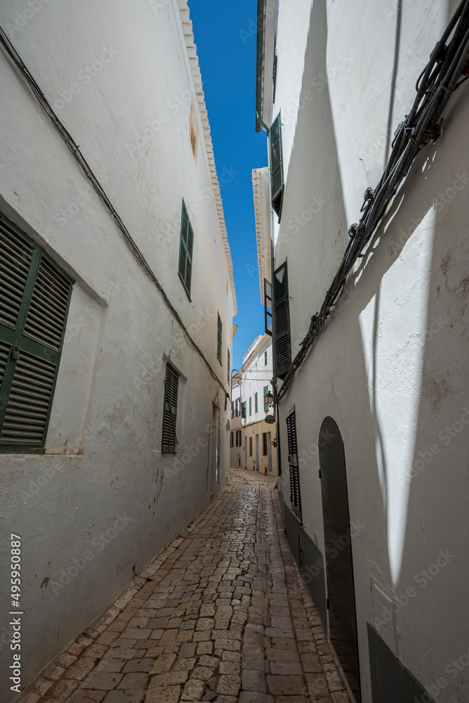 Traditional buildings in the city of Ciutadella de Menorca, Balearic Islands, Spain