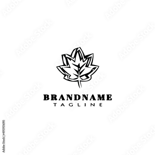 leaf logo cartoon icon design template black isolated vector illustration