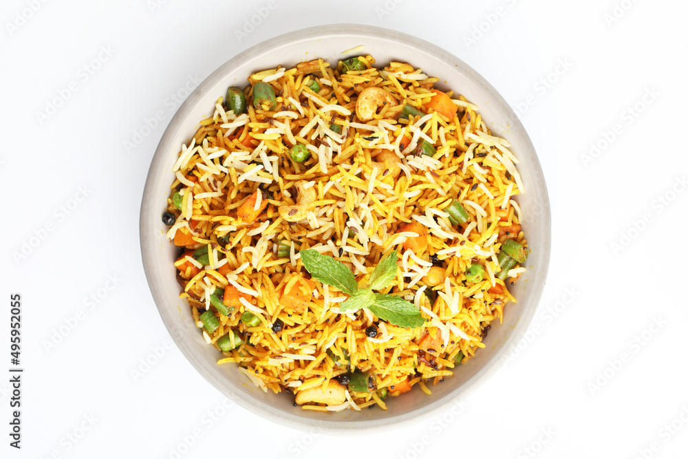 Veg biryani or veg pulav, Fried rice indian food
Veg biryani or veg pulav, Fried rice indian food