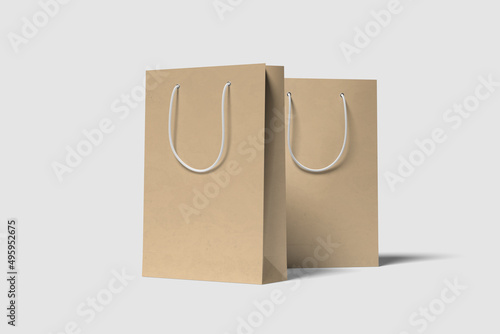 Realistic paper shopping bag