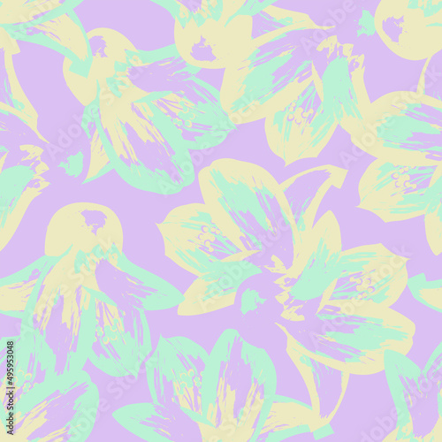 Floral Brush strokes Seamless Pattern Design